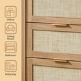 thumbnail image 4 of ARKANTOS 6 Drawer Rattan Dresser, Bohemian Chest of Drawers for Bedroom, Natural Oak, 4 of 8