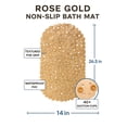 thumbnail image 4 of Rose Gold Anti-Slip Bath Mat with Suction Cups – Oval 26.5” x 14” Shower Mat with Quick-Dry Drain Holes, Pebble Textured PVC for Bathroom, Dorm, Apartment, or Extended Stays, 4 of 6