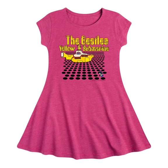 The Beatles - Yellow Submarine - Girls Fit And Flare Cap Sleeve Dress