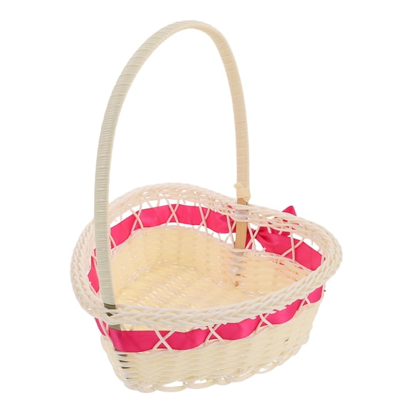 WHAMVOX Cesta Decorativa Tejida En Ratán Con Lazo En Forma Para Snacks Y