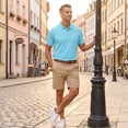 thumbnail image 4 of Men's Polo Shirt Short Sleeve Collared Button Placket Classic Fit Lightweight Casual Golf Polo Shirt, 4 of 7