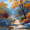 Autumn Landscape, variant on Qisvanset Gothic Vampire Queen Canvas Wall Art 15.75x11.81 Inches