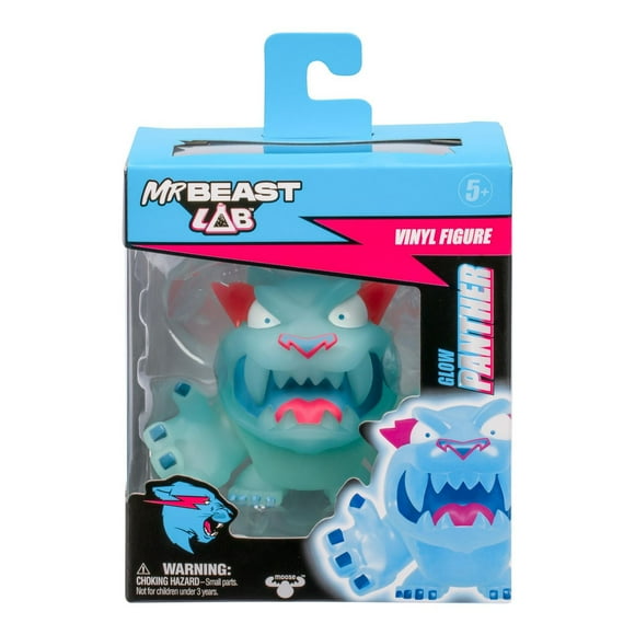 Figurine en vinyle classique de MrBeast Lab Panther. Panthère phosphorescente