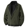 thumbnail image 3 of DAFPZW Men's Vintage Color Block Motorcycle Jacket Lapel Collar Winter Casual Outerwear Zip Up Outdoor Sports Coat, 3 of 9