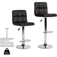 thumbnail image 3 of Bar Stools with Back Sets of 2 Swivel Adjustable Barstools Counter Height Modern Square PU Leather Bar Chairs Armless Island Chairs for Kitchen Counter, 3 of 7