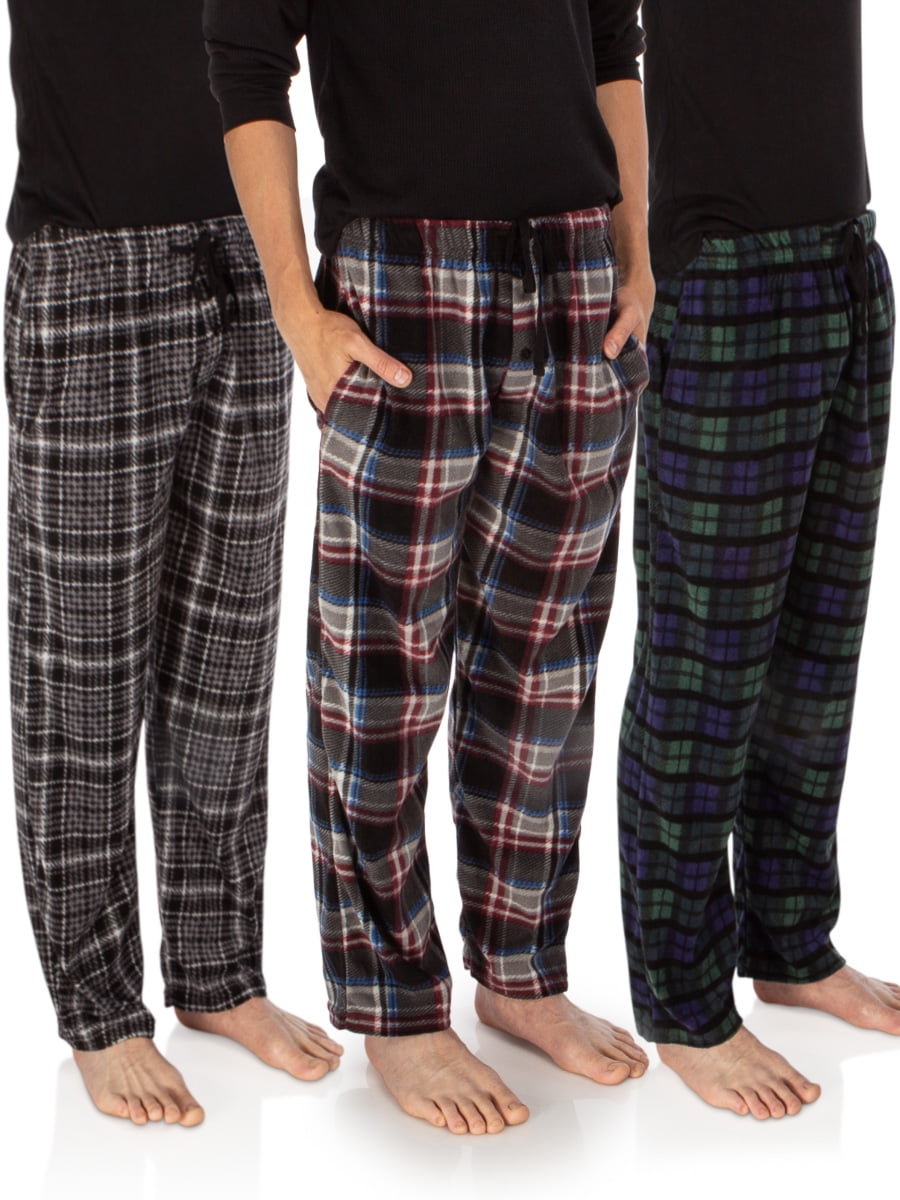 Men's Home Casual Winter Lounge Pajama Pants Nightwear Soft Warm Side Pocket 