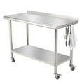 thumbnail image 1 of BeesClover Stainless Steel Table for Prep & Work with Backsplash, Kitchen Heavy Duty Table with Adjustable Under Shelf and Foot for Restaurant, Home and Hotel, 1 of 6
