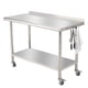 thumbnail image 1 of Yeshouse Mesa de acero inoxidable para preparación y trabajo con protector contra salpicaduras, mesa de cocina resistente con estante inferior ajustable y patas para restaurantes, hogares y hoteles, 1 of 6