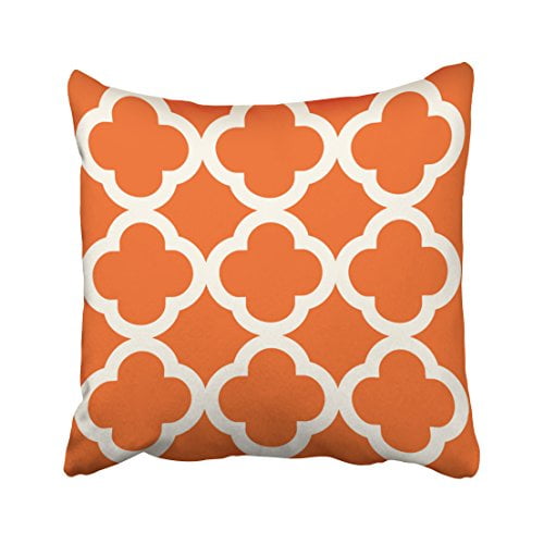 WinHome Decorative Pillowcases Trendy Clover Pattern In Pumpkin Orange