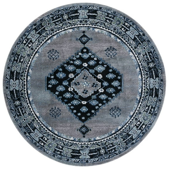 SAFAVIEH Vintage Hamadan Pascal Oriental Area Rug, Beige/Black, 6'7" x 6'7" Round