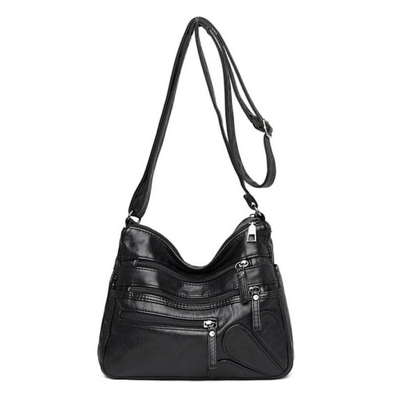 dajkiuy Women's Crossbody Bag, Double Zipper Crossbody Bag, Shoulder Purse, Makeup Bag, Large Capacity Crossbody,Black