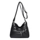 thumbnail image 1 of Bolso bandolera para mujer con doble cremallera | Bolso bandolera de piel vegana de gran capacidad | Correa ajustable para la escuela y viajes | Bolsa organizadora de maquillaje en negro, marrón,, 1 of 6