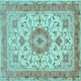 thumbnail image 1 of Ahgly Company Indoor Square Persian Light Blue Traditional Area Rugs, 6' Square, 1 of 4