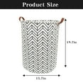 thumbnail image 2 of Round Laundry Basket, 19.7" Baby Storage Basket for Girls, Waterproof Large Canvas Laundry Hamper for Nursery Clothes Toys College Dorms Organizer, Black V, 2 of 7