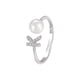 thumbnail image 2 of Anillo de plata con diamantes y perlas sintéticas, diseño de nicho para mujer, anillo de 26 letras, anillo de personalidad simple, 2 of 6