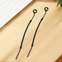 LEORX 6Pcs Pen Lanyard in Black Plastic for Anti Loss and Waterproof