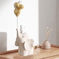 thumbnail image 2 of Estatua de elefante de resina, obra de arte, adorno coleccionable, escultura de moda para bodas. Beige, 2 of 9