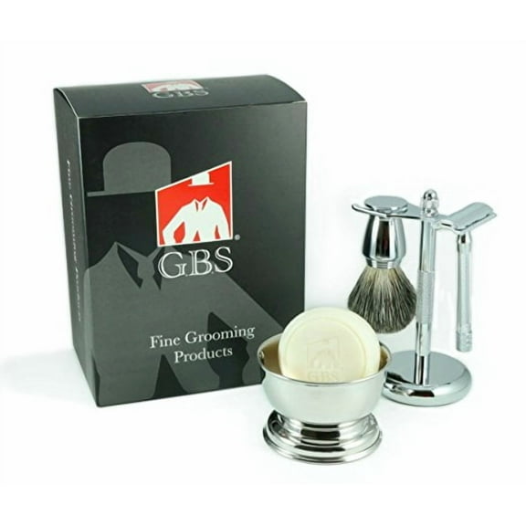 Shaving Gift Set - Comes with Gift Box - DE Butterfly Safety Razor, Bowl, GBS Shavi...
