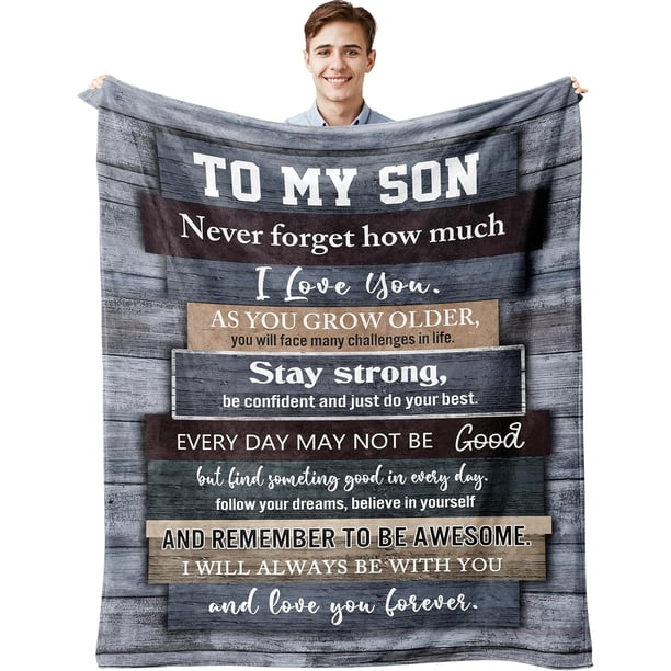 LHSHID Gifts for Son Son Gifts from Mom/Dad Birthday Gifts for Son Son Birthday Gifts Adult Son Gift Ideas to My Son Blanket Birthday Graduation Gifts for Grown Son Best Son Ever Gifts