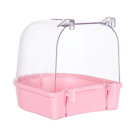 Jaula para pájaros de 13 cm, versátil, fácil de instalar, comedero para loros, bañera colgante. rosa