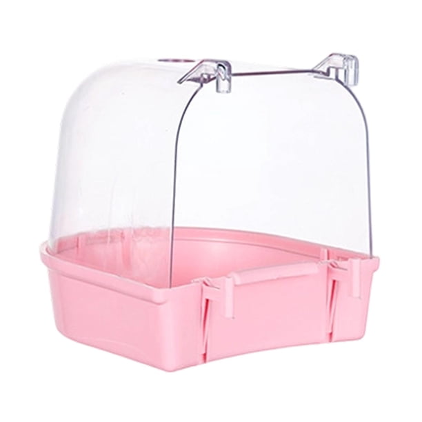 Jaula para pájaros, ducha para loros, comedero, zona de juegos para loros rosa