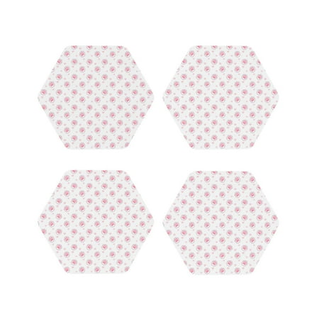 

Tideii Animal Pink Color Paw for Leather Coasters 4 Pieces Anti-fouling and Anti-scalding Decorative Coasters Suitable for Restaurants Kitchens Coffee Shops-Hexagon