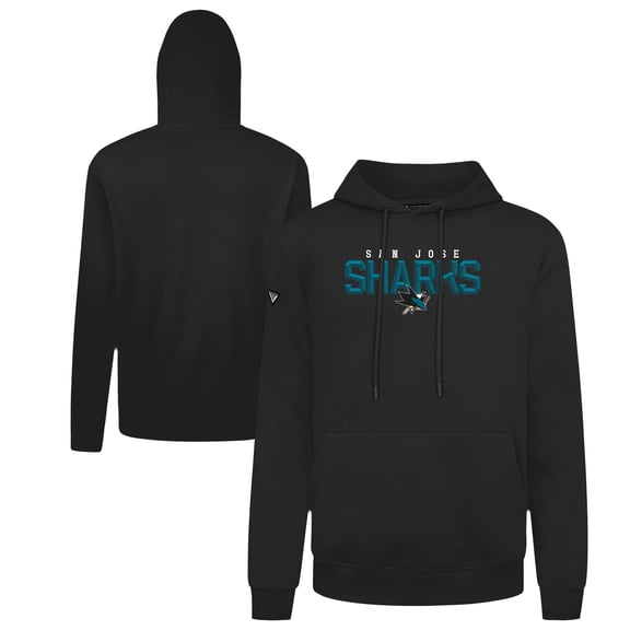 Men's Levelwear Black San Jose Sharks Podium Carve Pullover Hoodie