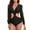 Black, variant on Elainilye Fashion One Piece Bathing Suit Printed Comfortable Loose Swimsuit Casual V-Neck Attractive Swimsuit,Black