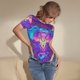 thumbnail image 3 of Balery Elephant in Tribal Style Body de cuello redondo de manga corta para mujer Tops de manga corta Tops básicos-Large, 3 of 7
