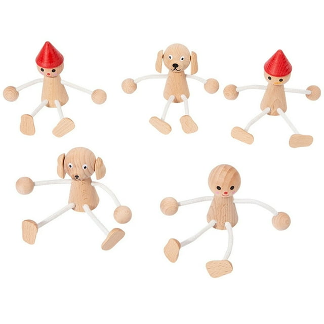 Guardurnaity 5 piezas, Mini muñecas de madera, Figuras de madera, Madera con acabado, Muñecas hechas a mano, Decoración, Accesorios, Proyectos de Ropa, zapatos y accesorios Miscelánea