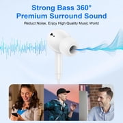 USB C Headphones Wired,1Pack Type C Wired Earphones USBC Wired Earbuds Noise Cancelling Ear Buds w/ Mic Microphone Remote Control Type C Headphone Compatible with Samsung Android iPad
