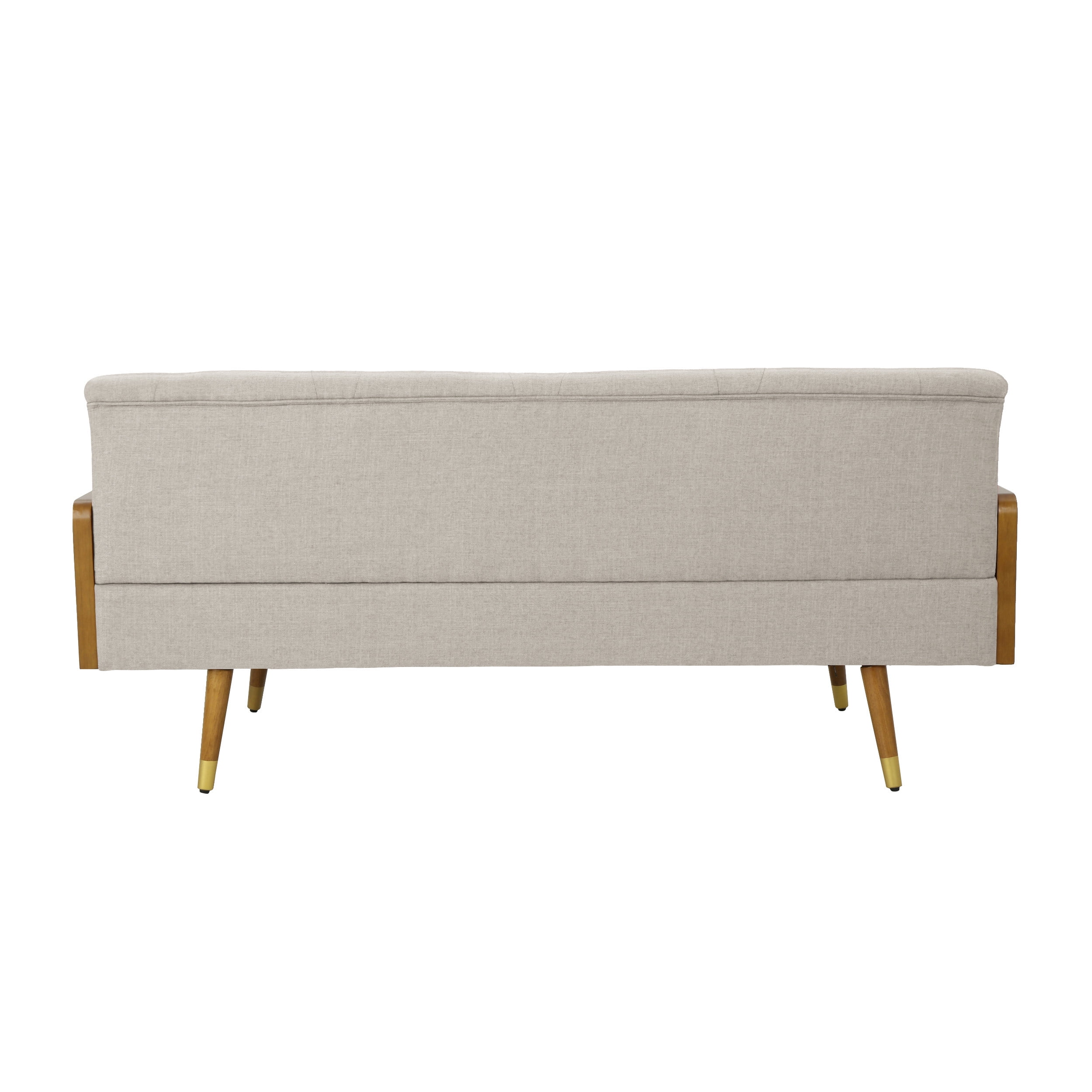 Noble House Orlando Mid Century Modern Tufted Fabric Sofa, Beige