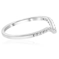 thumbnail image 3 of Pompeii 1/4ct Diamond Curved V Shape Ring Stackable Wedding Band 10k White Gold (,), 3 of 4