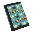 thumbnail image 1 of CHAQLIN Children's Wallet Rooster and Daisy Pattern Compact Teen Wallet for Sports, Polyester Zipper Closure Trifold Pouch, 1 of 4