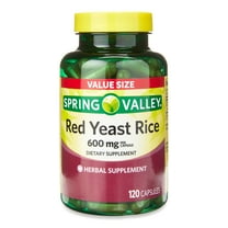 Spring Valley Red Yeast Rice Dietary Supplement Capsules, 600 mg, 120 Count