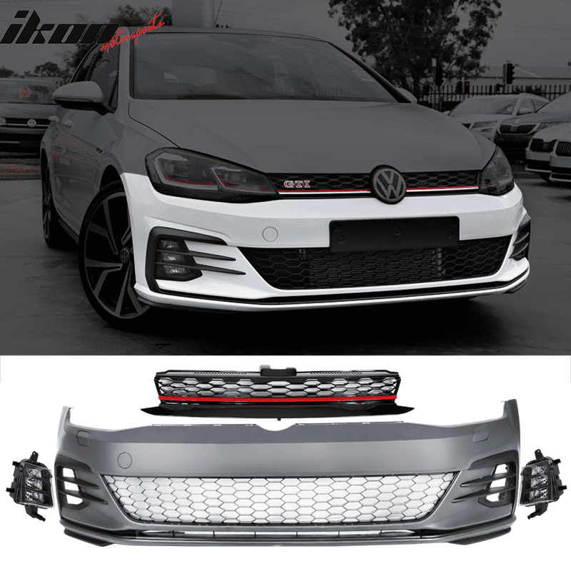 Compatible With 17-19 VW Golf MK7 7.5 GTI Style Front Bumper Cover Kit ...