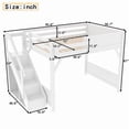 thumbnail image 6 of Full Size Loft Bed with Stairs, Solid Wood Loft Beds Frame with Wardrobe, Gaming Loft Beds Full with Storage Shelf for Teens Adults  (White), 6 of 7