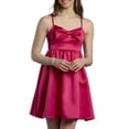 thumbnail image 3 of David's Bridal Women's Formal Bow Bodice A-Line Mini Dress, Short, Satin, 3 of 5