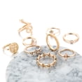 thumbnail image 4 of Anillos para mujer, regalos para mujer, moda femenina, juego de 9 anillos con hojas serpentinas geométricas, anillo ajustable, 4 of 4