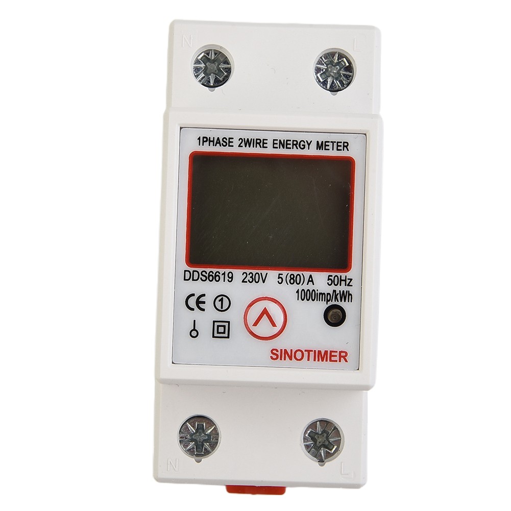 Din Rail Lcd Digital Backlight Single Phase Energy Meter Ac 220V 80A ...