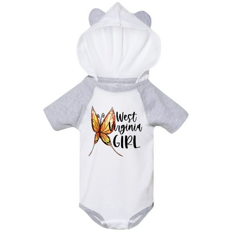 

Inktastic West Virginia Girl- Butterfly Gift Baby Girl Bodysuit