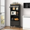 thumbnail image 2 of Costway Étagère de Cuisine à 5 Niveaux Armoire de Rangement Mobile pour Micro-Ondes Portes Relevables, 2 of 10