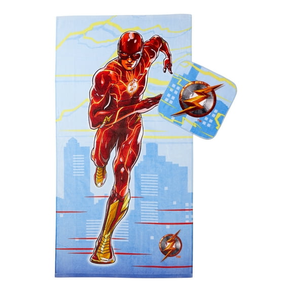 Flash Kids Cotton 2 Piece Towel and Washcloth Set