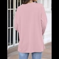 thumbnail image 4 of Blusas de Mujer de Larga con Cuello en V, Túnicas Casuales, Camisas Básicas, Blusas Holgadas Rosa S, 4 of 7