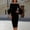 Black, variant on Sentmoon Fall Long Sleeve Dresses for Women Solid Color Crew Neck Wedding Guest Dress Cocktail Ruffle Relaxed Fit Long Flowy Dresses for Women