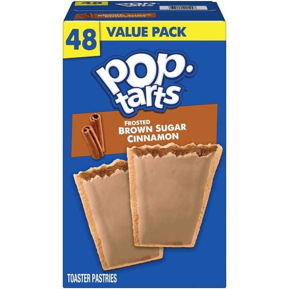 Pop-Tarts Frosted Brown Sugar Cinnamon Toaster Pastries, Breakfast Foods, Shelf-Stable, 81.2 oz (48 Count)