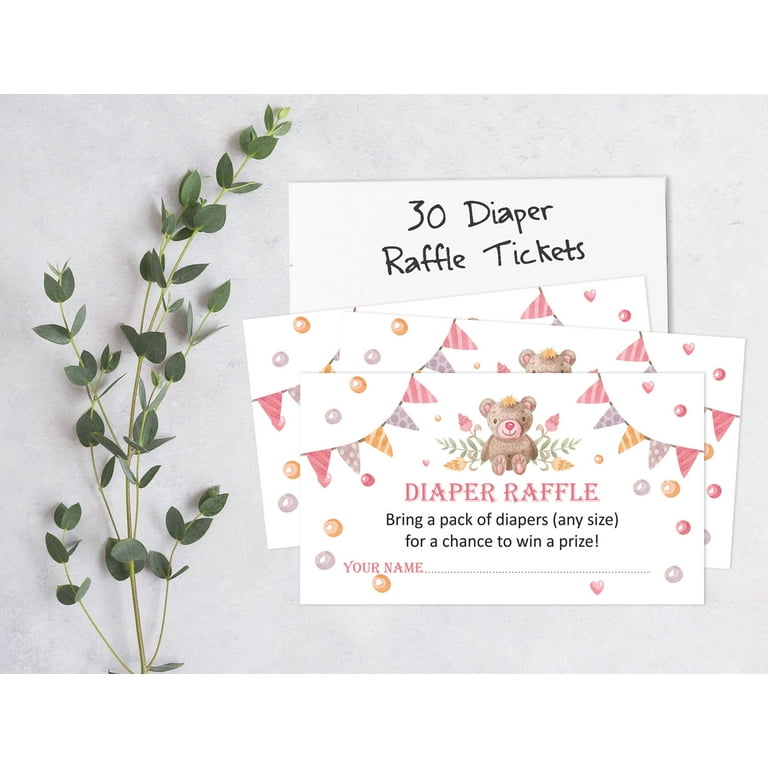 Inkdotpot Set Of 30Teddy Bear Baby Shower Invitations Diaper Raffle Tickets And Baby Shower Book Request Cards Gender Neutral Invites Its A Boy Its A