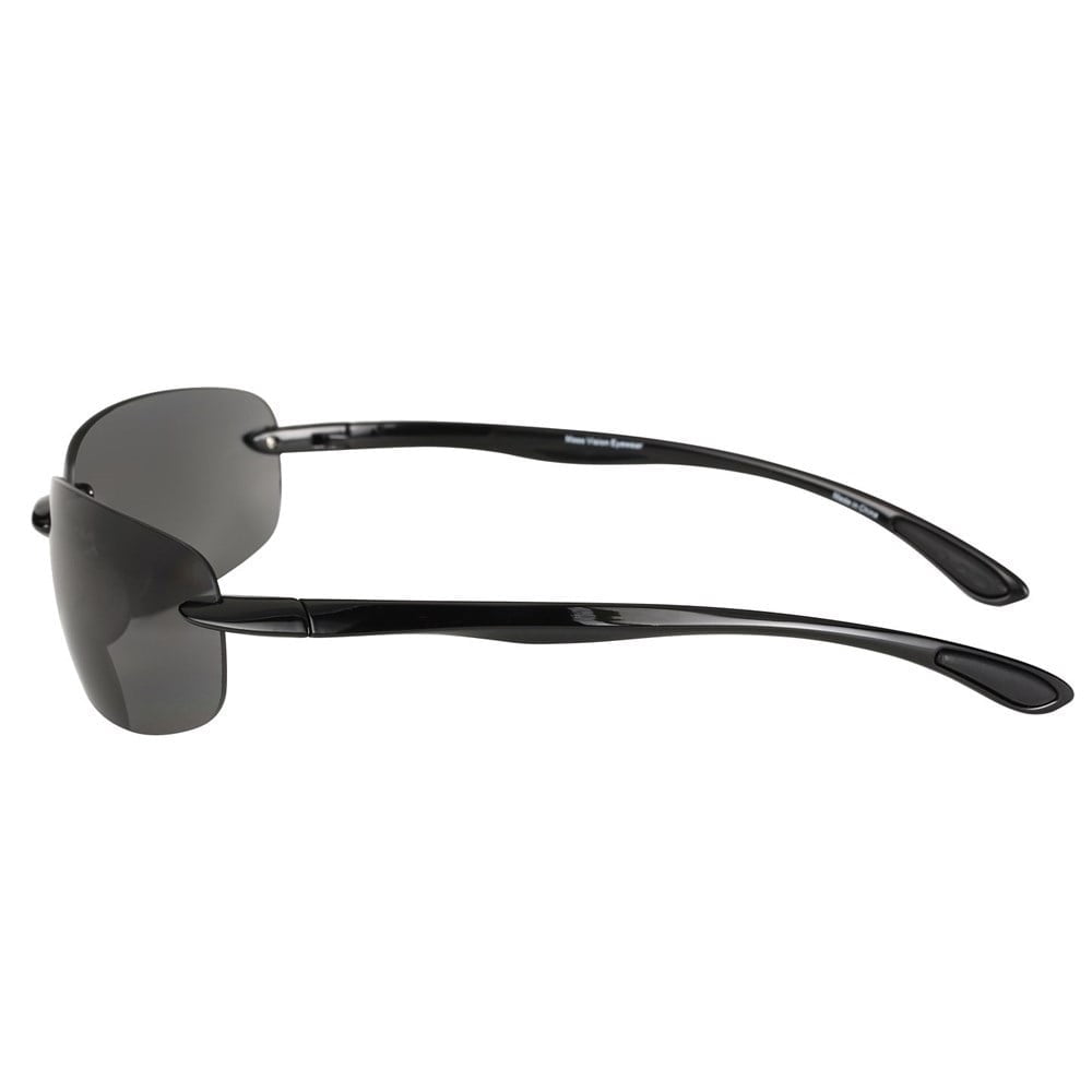 "The Influencer" 2 Pair of Sport Wrap Bifocal Sunglasses for Men and Women - Black/Black (Non-Polarized) - 2.25