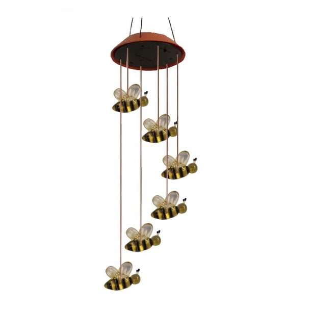 Yuarrent Lámparas de carillón de viento Multicolor, luz alimentada por energía Solar a prueba de agua, luces colgantes de campana, lámpara colgante Iluminación y accesorios Rojo Yuarrent HA073493-02
