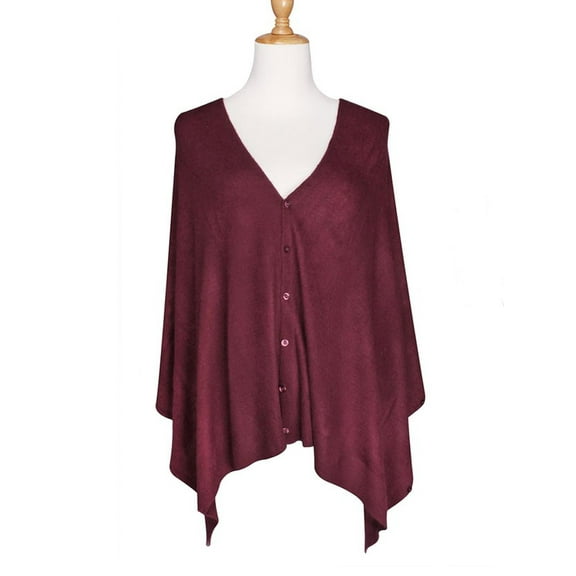 Burgundy Scarf, Shawl, Shrug - Versatile Button Up Style - Casual or Dressy - 22x60